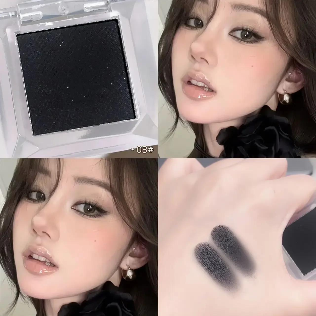 Monochroom Mat Wit Zwart Oogschaduw Highlighter Make-up Palet Waterdicht Gezicht Contouring Ogen Oplichten Liggende Zijderups gray