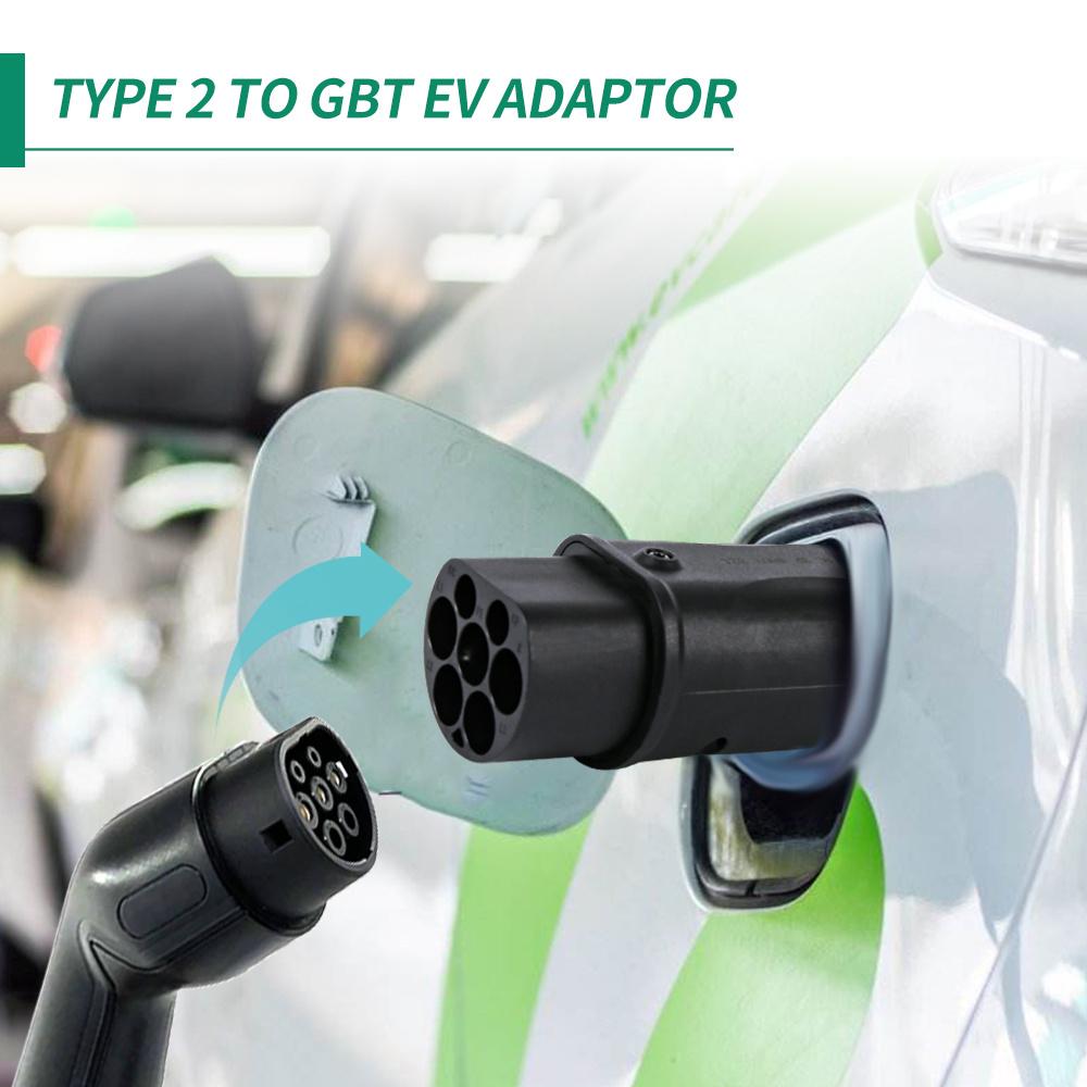 32A 22KW IEC 62196 Socket Type 2 To GBT EV Cable Plug Connector Charging Adapter