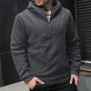 Men's Solid Color Half-Zip Sweatshirt Hoodie Men's Sports Large Size Casual Sweatshirt