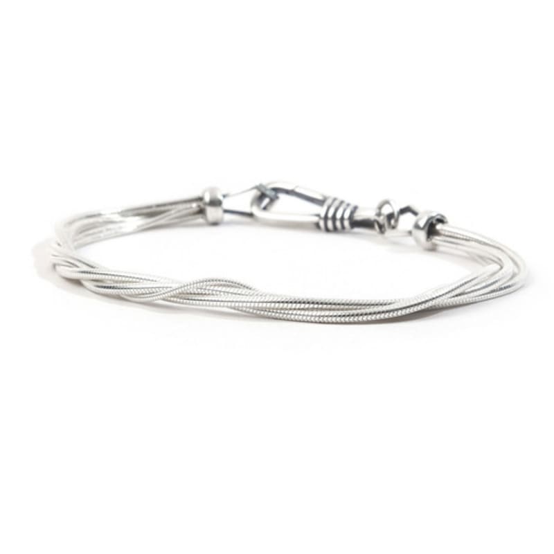 SEWNSWEN SILVER LAYERED SILK SNAKE BRACELET