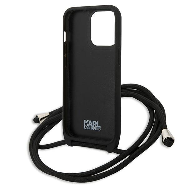 Karl Lagerfeld Klhcp13Lcmnipk Iphone 13 Pro / 13 6,1 Hardcase Czarny/Black Leather Monogram Patch And Cord Iconik