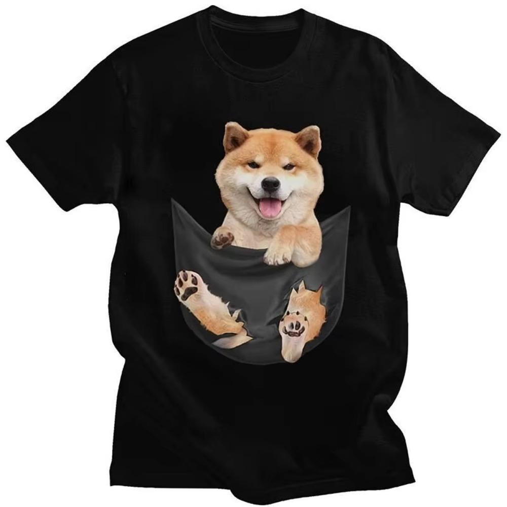 

Creative Funny Tee Cute Shiba Inu Puppy Inside Fake Pocket Tshirt Men Summer T Shirt Funny Funny Japan Dog Tee Shirt Kawaii S