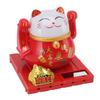 Solar Powered Waving Red Fat Cat Good Luck Wealth Welcoming Lucky Fortune Cat Home Room Office