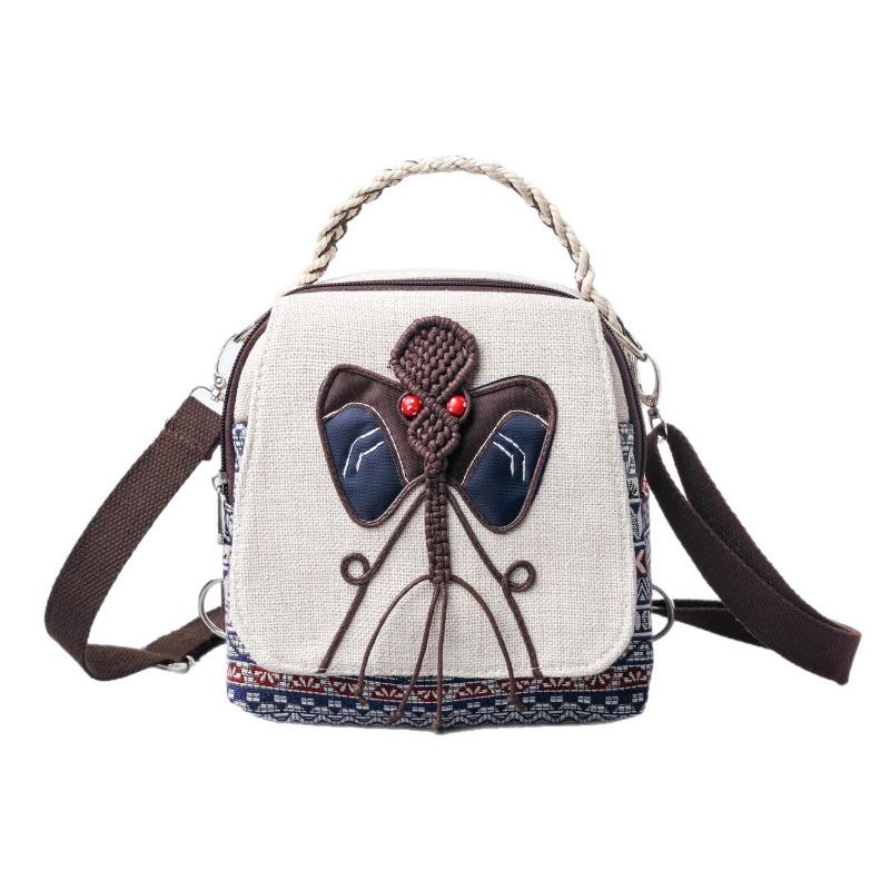 Ethnic-style Handbag, Casual Crossbody Bag, Large-capacity Artistic, Lightweight Single-shoulder Backpack, Women's Bag