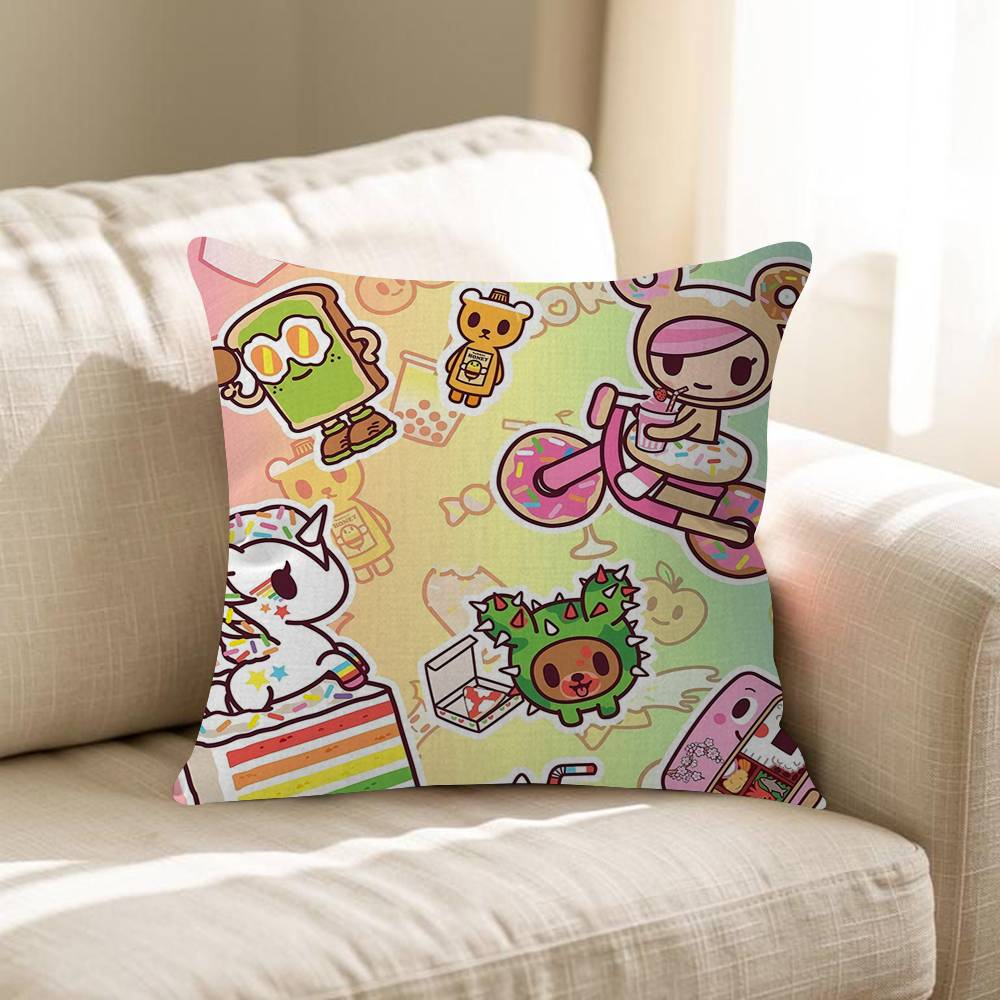 Japan TTokidokis Pillow Covers Cartoon Sofa Decorative Home Doublesided Printing Short Plush Cute Cushion Cover