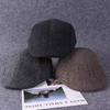 Autumn and winter retro warm forward hat men's literary beret striped simple forward hat casual hat