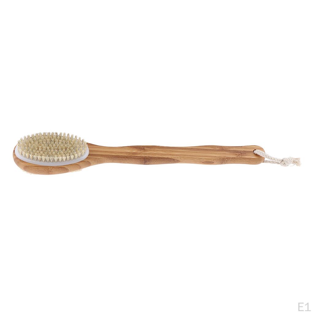 Back Brush Massage Wooden Body Shower with Long Handle for