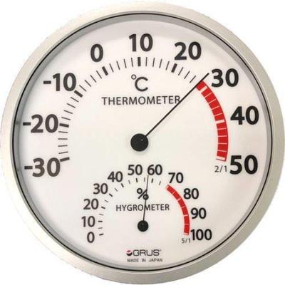 GRUS GRS105 Großes Thermometer und in Japan hergestelltes Wand-Hygrometer,