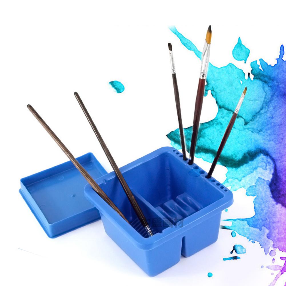 Plastic Brush Washing Bucket Multi Function Square Pen Washer Art Supplies Washing Tool Art Set