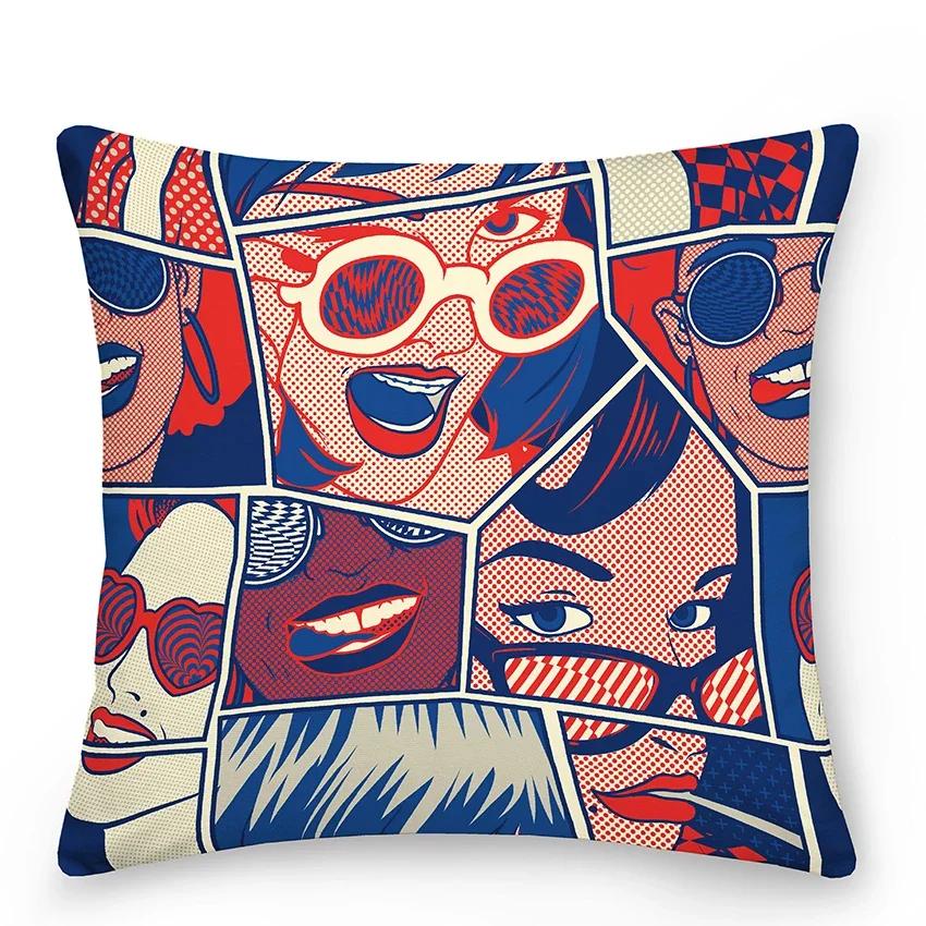 Home Decor Pillowcase Hippie Style Cushion Cover Pop Hip Hop Collection  Decorative