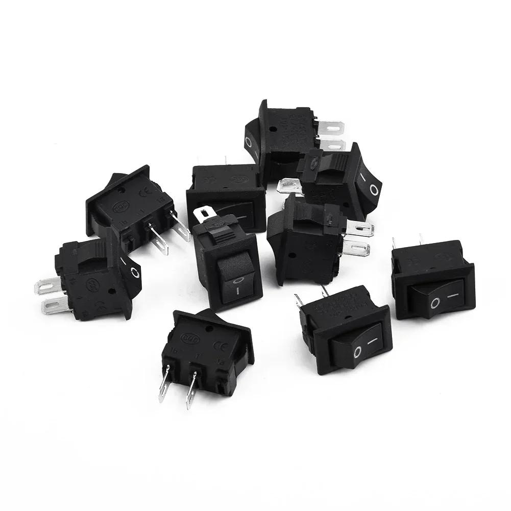 10pcs Rocker Switch Auto Car Truck Boat Round Rocker 2V 16A 2-Pin ON/OFF Toggle SPST Switches Fits For Water Dispenser Treadmill