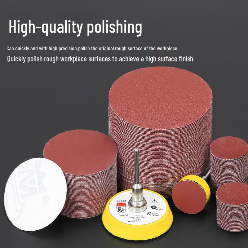 Round Self-Adhesive Sanding Discs Set: 1-4 Inch Polishing Pads for Glass Grinding
