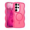 Luxury Wavy Frame Matte Case For Samsung Galaxy S25 S24 Ultra Plus S25Edge A56 A36 Magsafe Wireless Charge Shockproof Cover