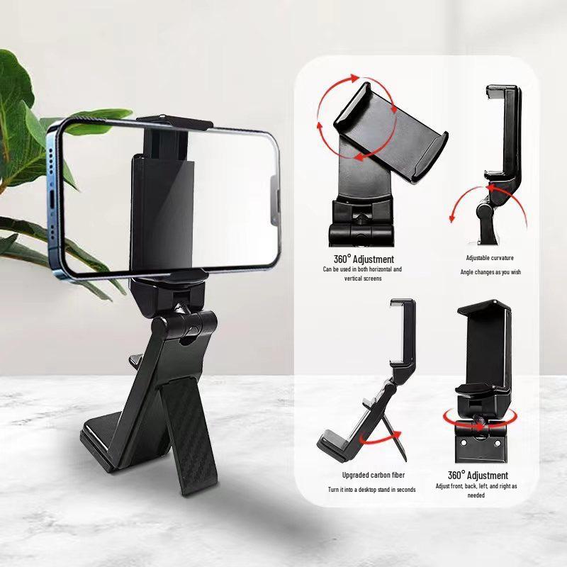 Aluminum Foldable Rotating Travel Phone Holder for Desk and Transportation
