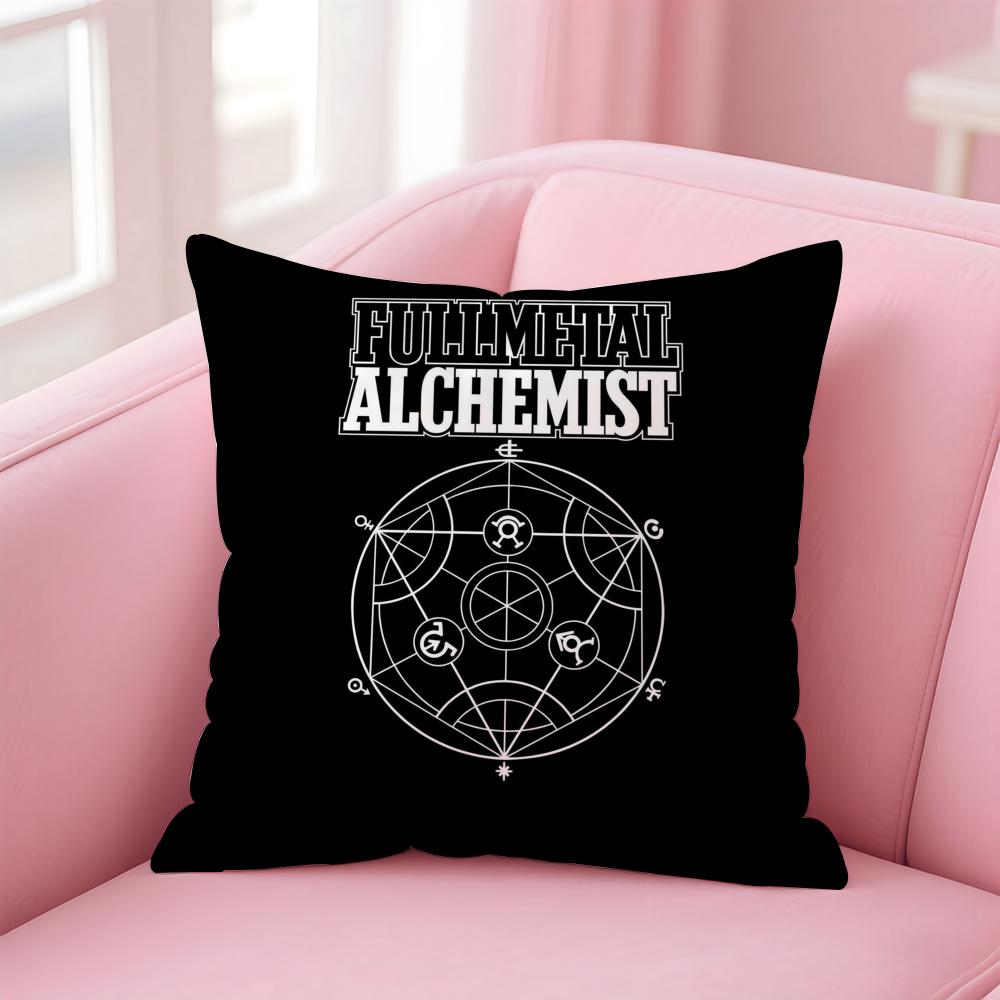 FFullmetal AAlchemist Cushion Cover Linen Pillowcase Cover Soft Decor for Sofa Home Room