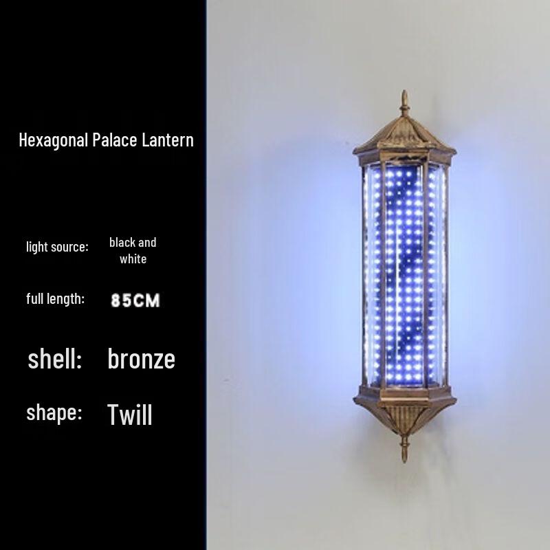 Retro LED frisörstolpe Roterande skyltlampa