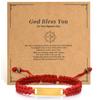 Personalized Baby Bar Bracelet, Custom Name ID Wristband, Red String Luck Birthday Baptism Gift with Card for New Born Child