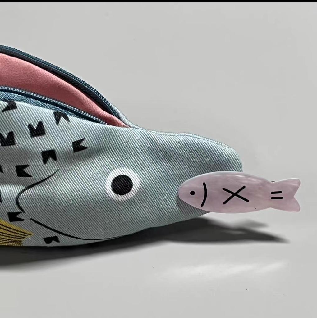 Creative Clownfish Pencil Case Large Capacity Funny Stationery Pouch Student Gift Portable Cosmetic Bag Multi-purpose