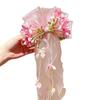 Princess Style Tassel Ribbon Flower Hair Clip for Girls