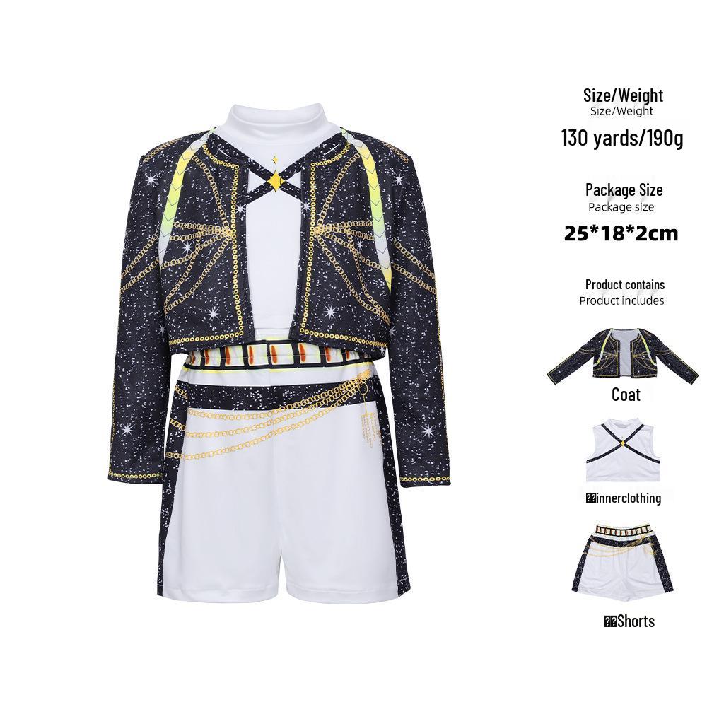 Crossk-pop Demon Hunter Girl Cosplay Costume - Zoey's Children's Day Stage Performance Outfit Set