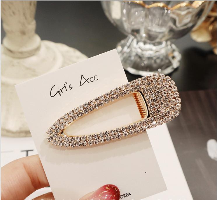 Luxury Full Crystal Pearl Hair Clips Pins Fashion Geometric Waterdrop Rectangle Duckbill Clip For Women Girls Hair Accessories