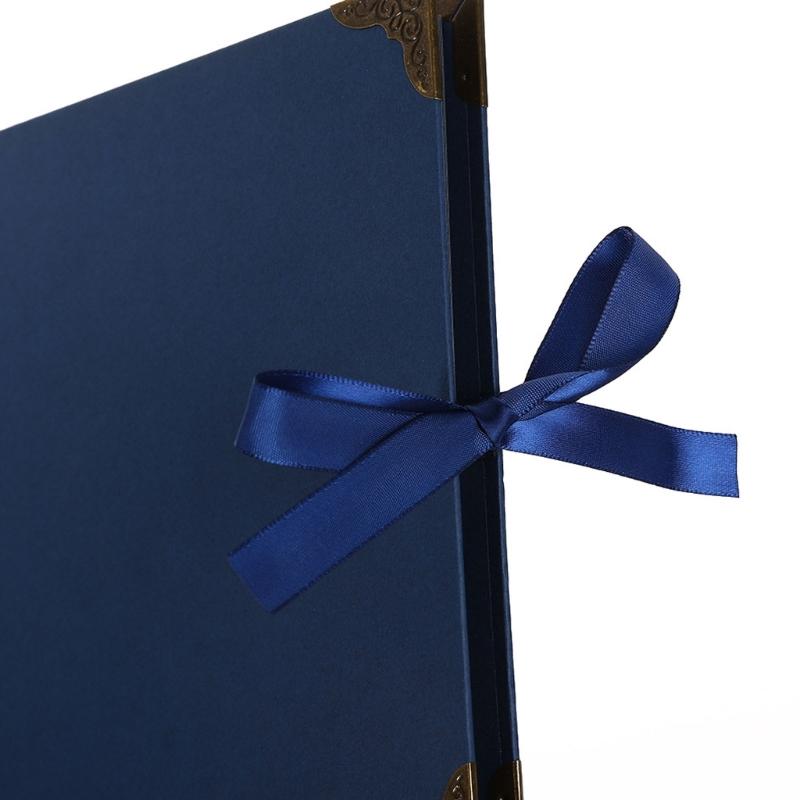 DIY Scrapbook Album 8palcová čtvercová prázdná stránka pro uchování vzpomínek Papír 30 listů Držák na fotografie Kniha vzpomínek s mašlí