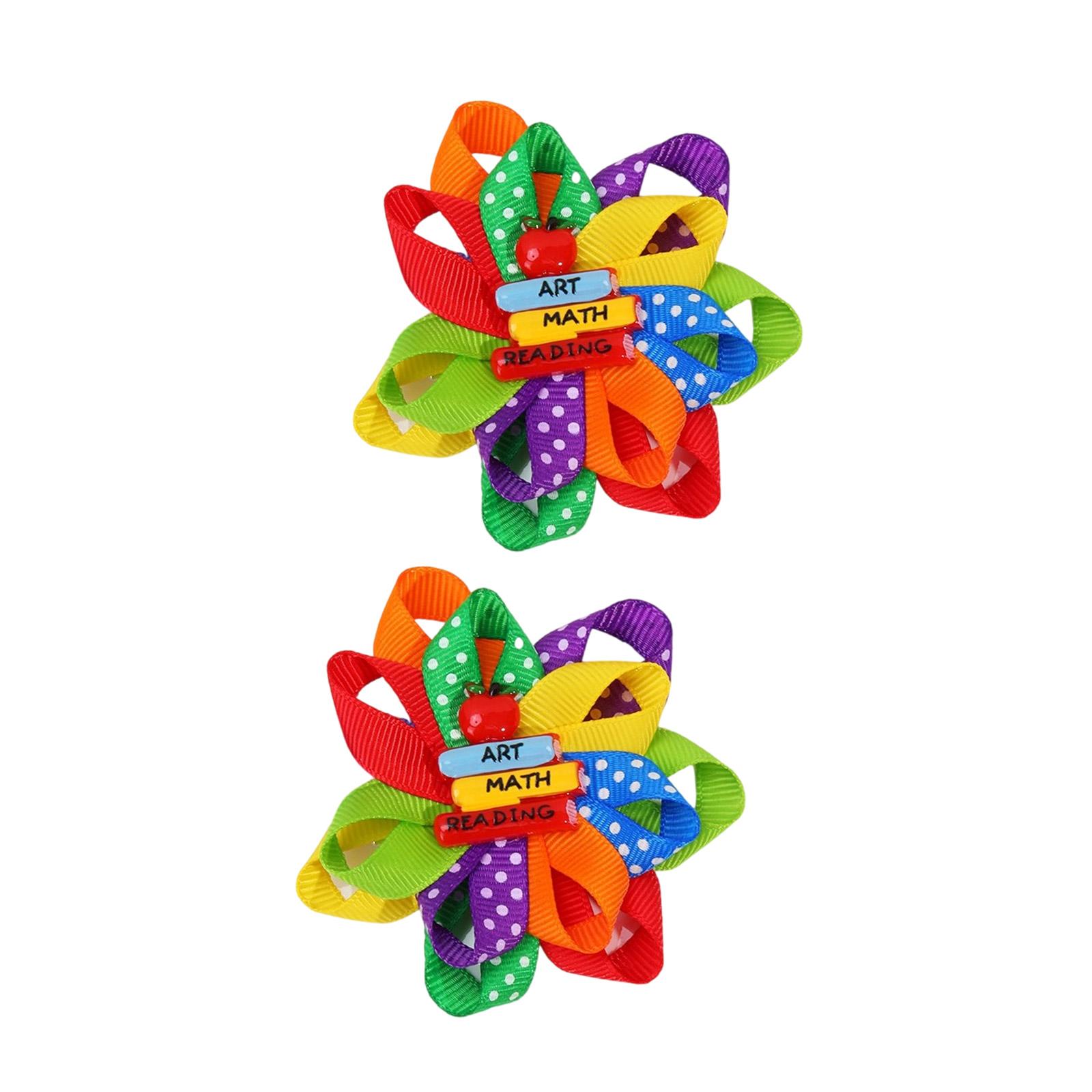 

Радужная заколка для волос «Назад в школу» для девочек-учениц и учителей, отлично подходит для школьных праздников