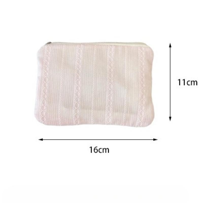 New Stripe Mini Makeup Lipstick Storage Pouch Coin Purse Cute Women Cosmetic Organizer Bag Sanitary Napkins Storage Bag