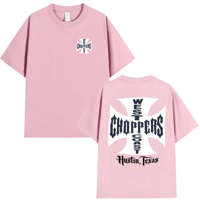 West Coast Choppers Pop Grafické Tričko Letní Vysoce Kvalitní Tričko Pánské Bavlněné Ležérní Krátký Rukáv Kulatý Výstřih Y2K Tričko Streetwear