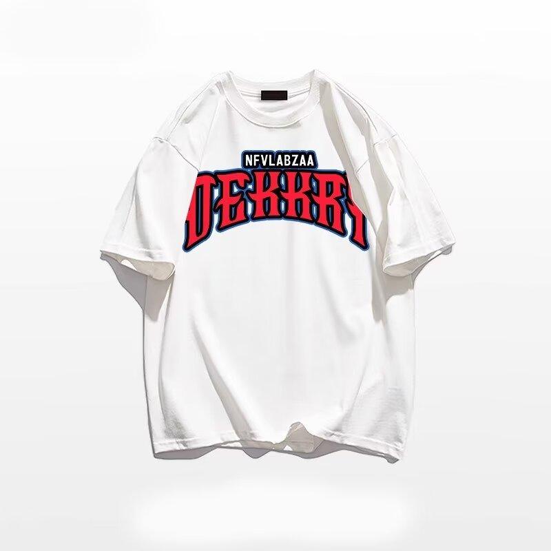 Short Sleeved T-Shirt Trendy Brand Loose Couple Oversized Unisex Style Half Sleeved 2024 T-Shirt Top