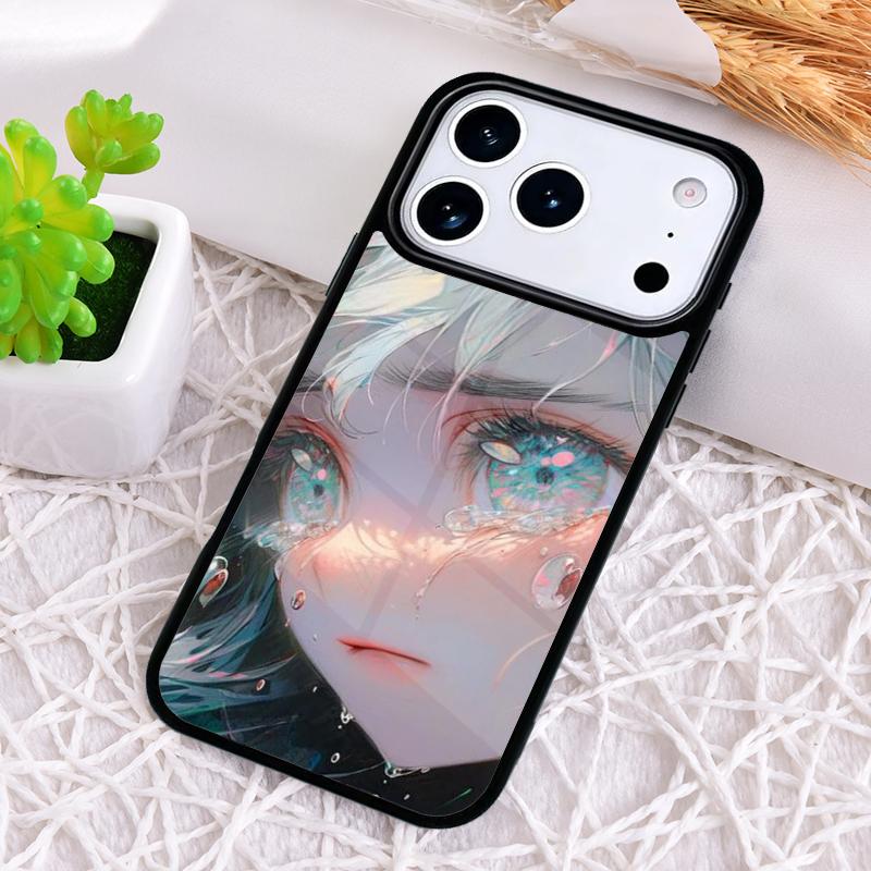 Sad Girl Japanese Anime Shockproof Phone Case for iPhone 17 Air 16e 15 11 12 14 13 Pro Max Cover Coque