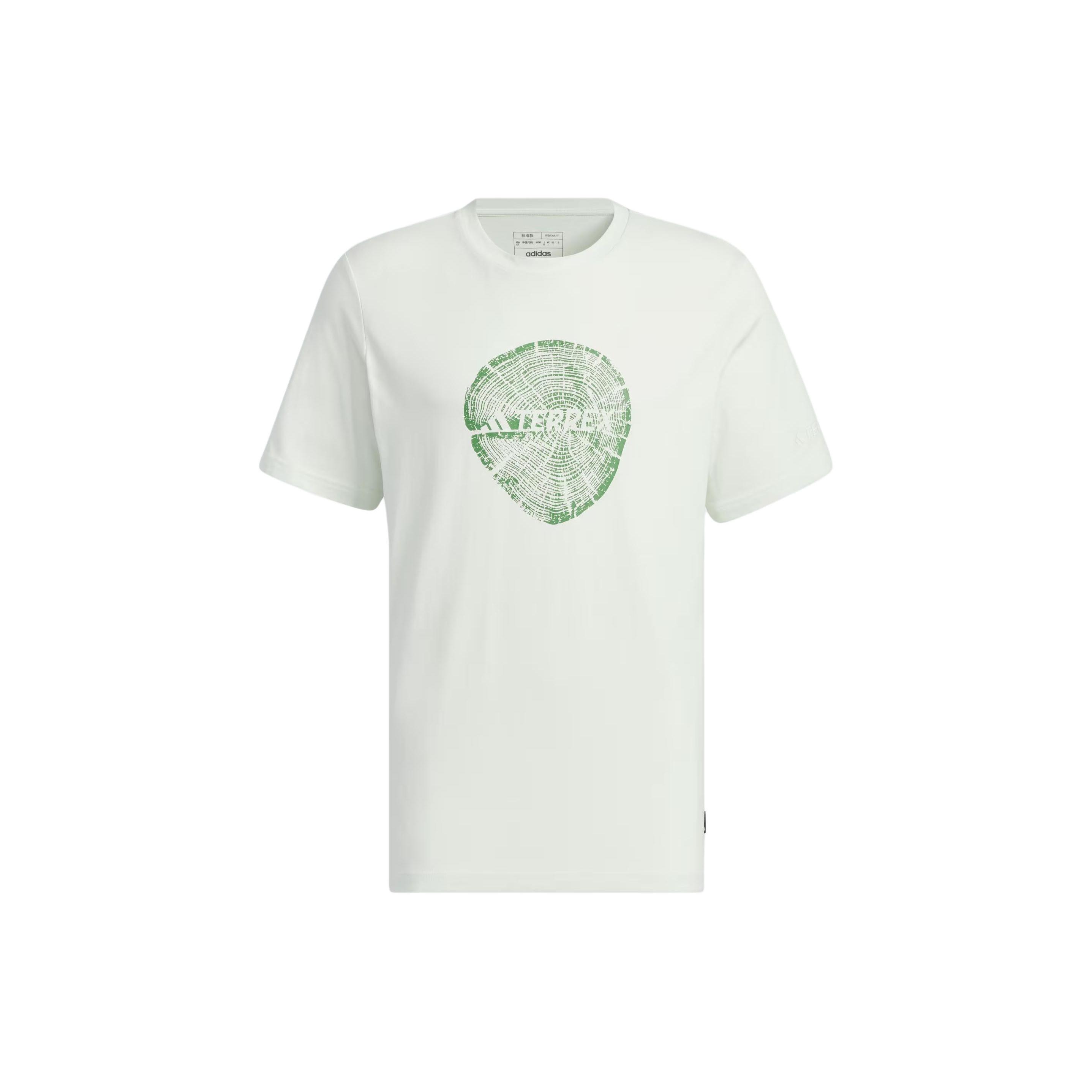 adidas Big Logo Polygiene 180 GSM T-shirt Asia Sizing White Green Men s IS0295 L