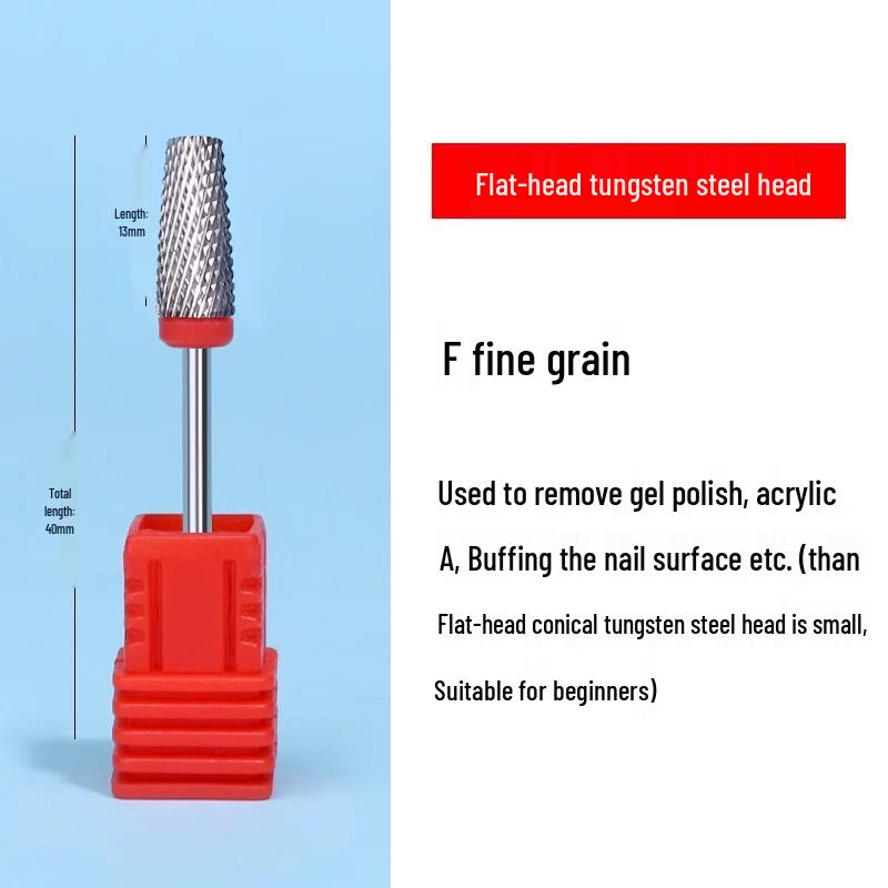 Tungsten Carbide Drill Bit with Ceramic Grinding Head for Cuticle Removal and Russian Manicure Prep