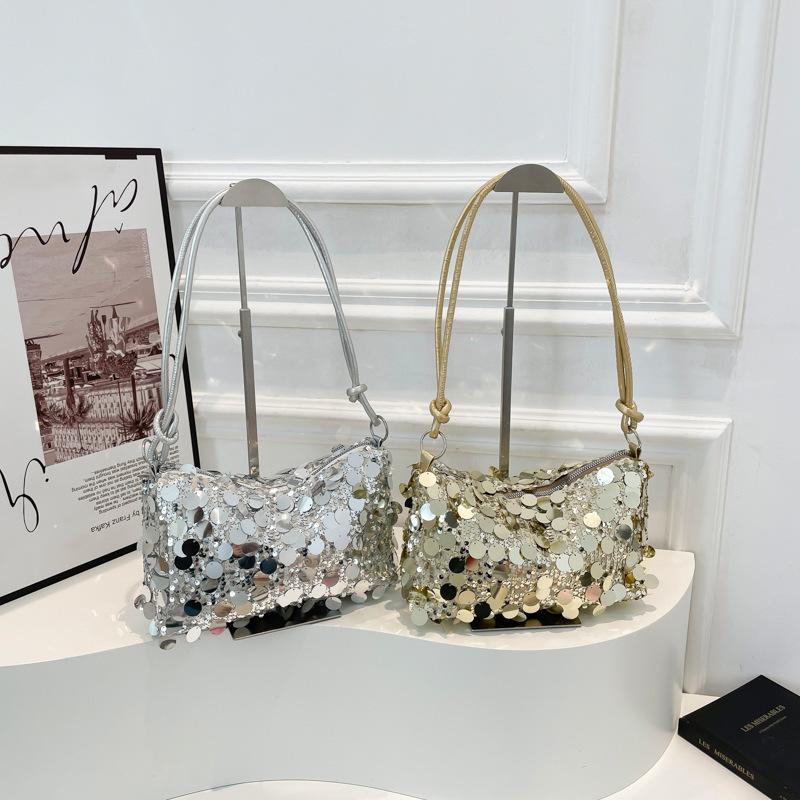 2026 Neue Damen Pailletten-Schultertasche Glitzernde Abend-Clutch Tasche Fashi Funkelnde Unterarmtasche für Party Hochzeit Cocktail