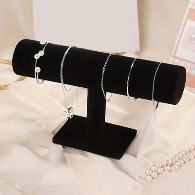Velvet Single-Layer Bracelet Display Stand Watch Holder Tray Portable Jewelry Organizer Rack for Street Vendor Stall Countertop