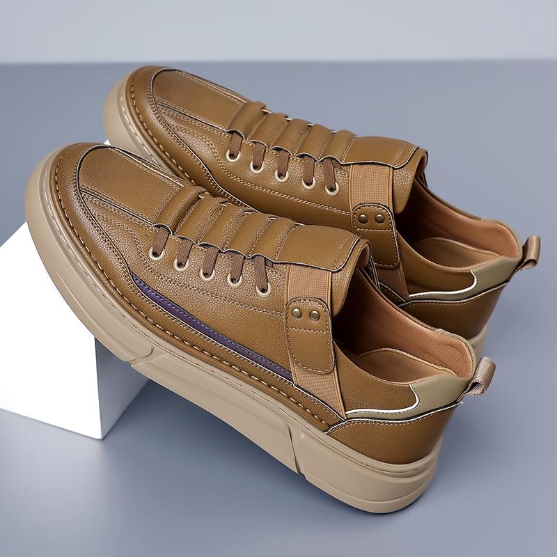 Модные деловые мужские туфли из натуральной кожи — фото 6