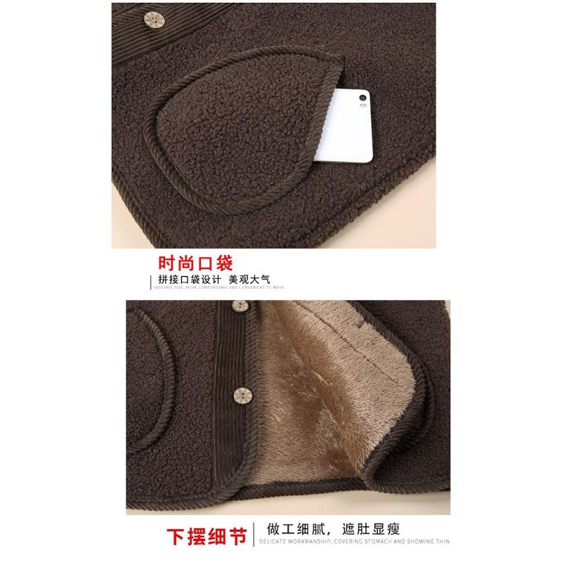 Women Fleece Vest Senior Thick Warm Sleeveless Waistcoat For Autumn Winter