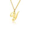 Women Stainless Steel 18K Gold Plated Letter Name Pendant Collarbone Chain