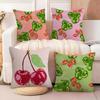 Sunshine Fruit Farm Cushion Cover Natural Linen Organic Fabric DoubleSided Printing Sofa Home Decor Breathable Bed Pillow