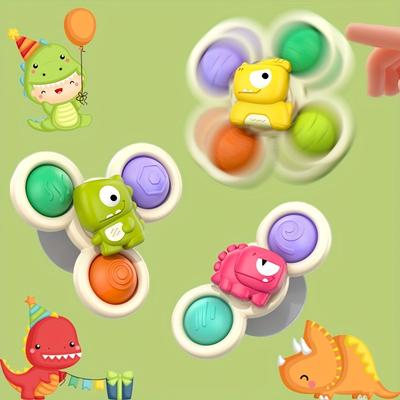 3pcs Dinosaur Suction Cup Spinner Toys Set for Youngsters Youngsters Cute Cloud Sensory Window Spinning Toys Car Airplane, Best for Christmas