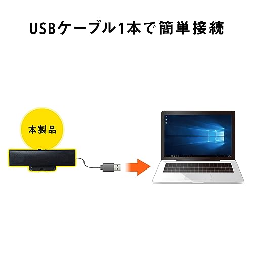 Sanwa Supply USB Soundbar Speaker MM-SPU17BKN