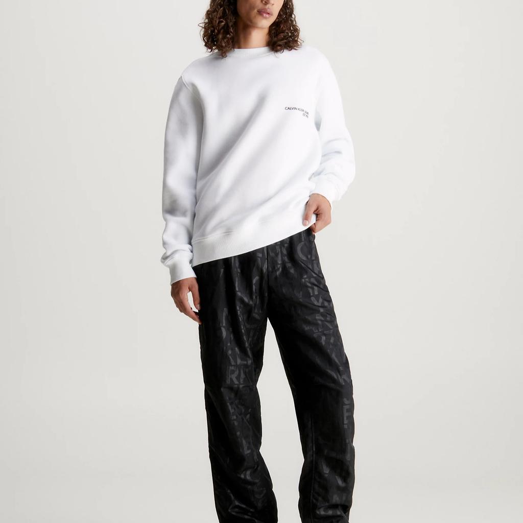 Calvin Klein Jeans Minimalist Letter Logo Printed Casual Long Sleeve Sweatshirt Men Sweatshirt Bright-White J30J324625-YAF