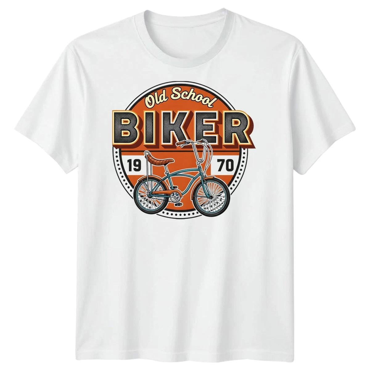 

Old School Biker 1970 Cycling Hobbies Mens T shirt 56th Birthday 4XL