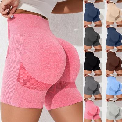 Dámske ležérne bezšvové bedrové zdvíhacie fitness nohavice s priliehavým strihom a vysokým pásom, morské bedrové jogové nohavice