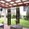 2pcs Birthday 18th Logo Door Banner Black Golden