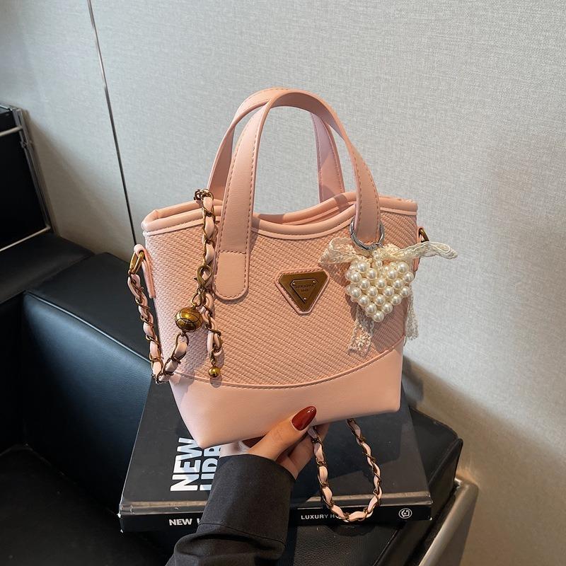 Fashion Contrasting Color Bucket Bag Spring New Trend Fashion Shoulder Bag Versatile Casual Messenger Bag