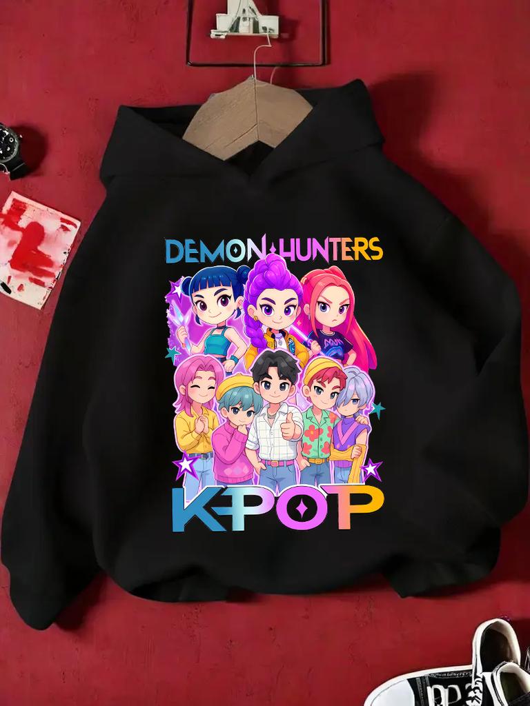 KPop Hunter Rumi Derpy Cartoon Girls Boy Hooded Sweatshirt Warm Children's Wave Fashion Casual Tops Casual Girls Clothing