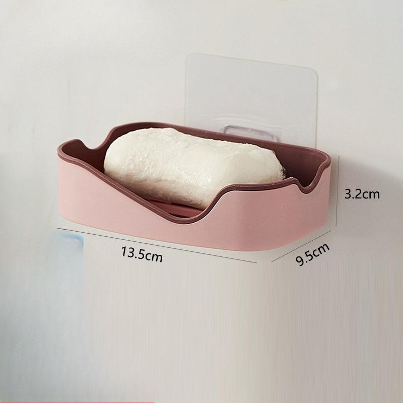 Double-layer Bathroom Soap Box Rack, Bathroom Draining Storage Rack, Household Wall-mounted Soap Box Without Drilling