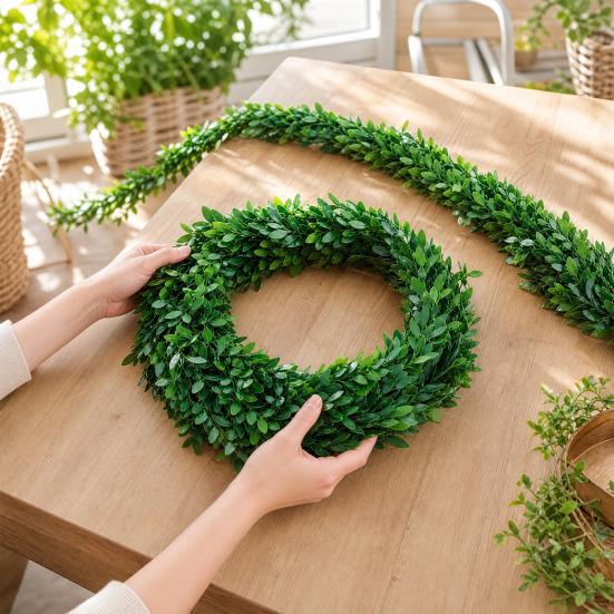 Café Dekoration Girlande 1/2/3 Stück 7,5 m Künstliche Grüne Blattgirlande, UV-beständige Hängende Künstliche Grünpflanzen Rattan Rattan, Realistische Falsche Pflanzen Ranke für