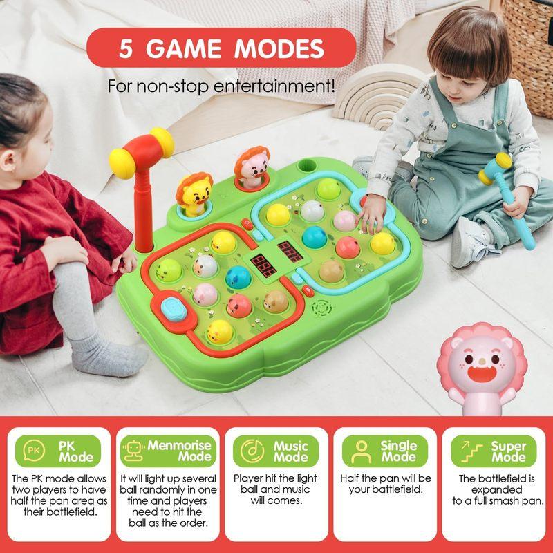 Hammer Hamster Game for Toddlers, Toys for Boys and Girls, Interactive Educational Toys with Sound and Light for Children